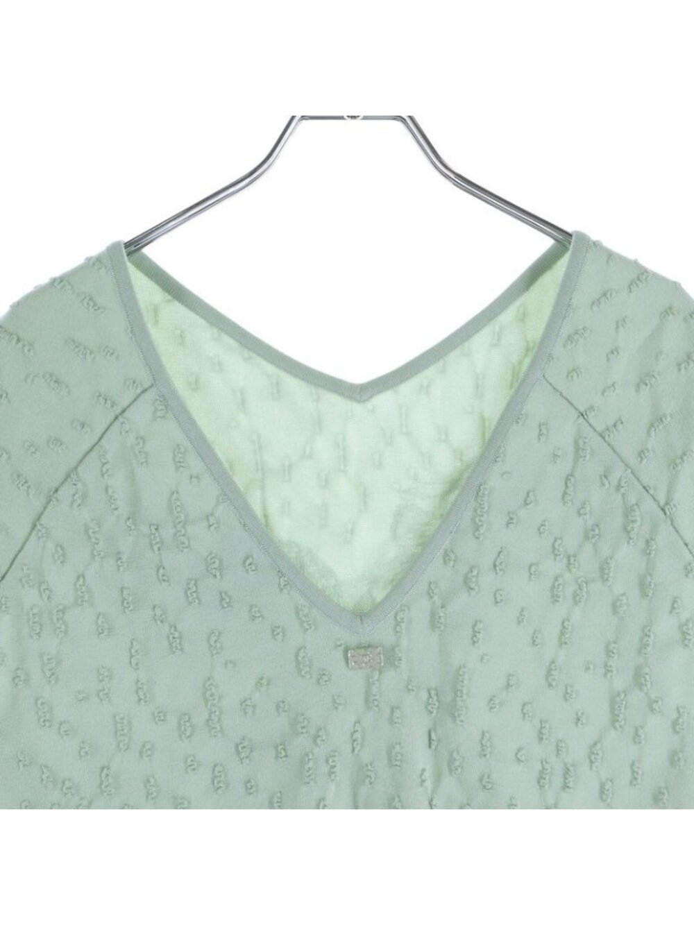 Chanel No Sleeve Knit Light Green Flat - Picture 3 of 8